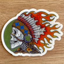 Load image into Gallery viewer, Fire Skull Sticker Clear
